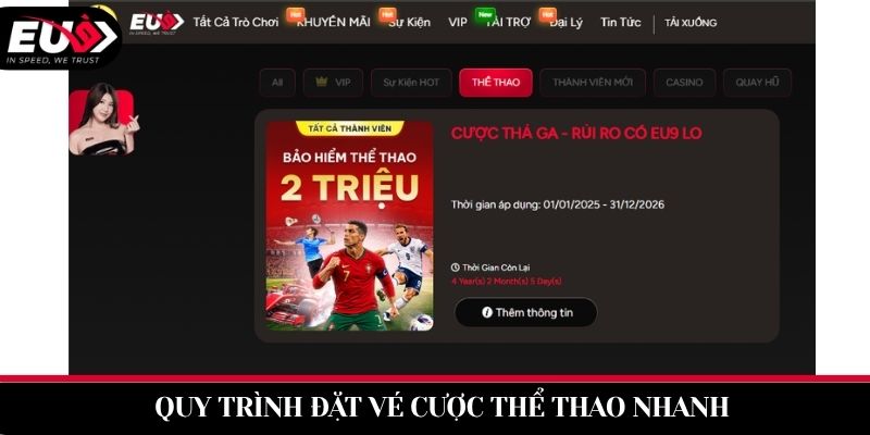 quy trình cá cược thể thao EU9