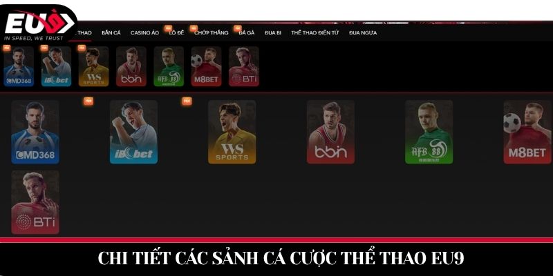chi tiết các sảnh cá cược thể thao EU9